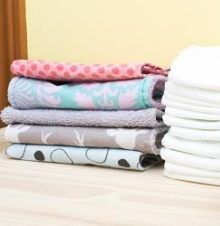 2 stacks of folded towels