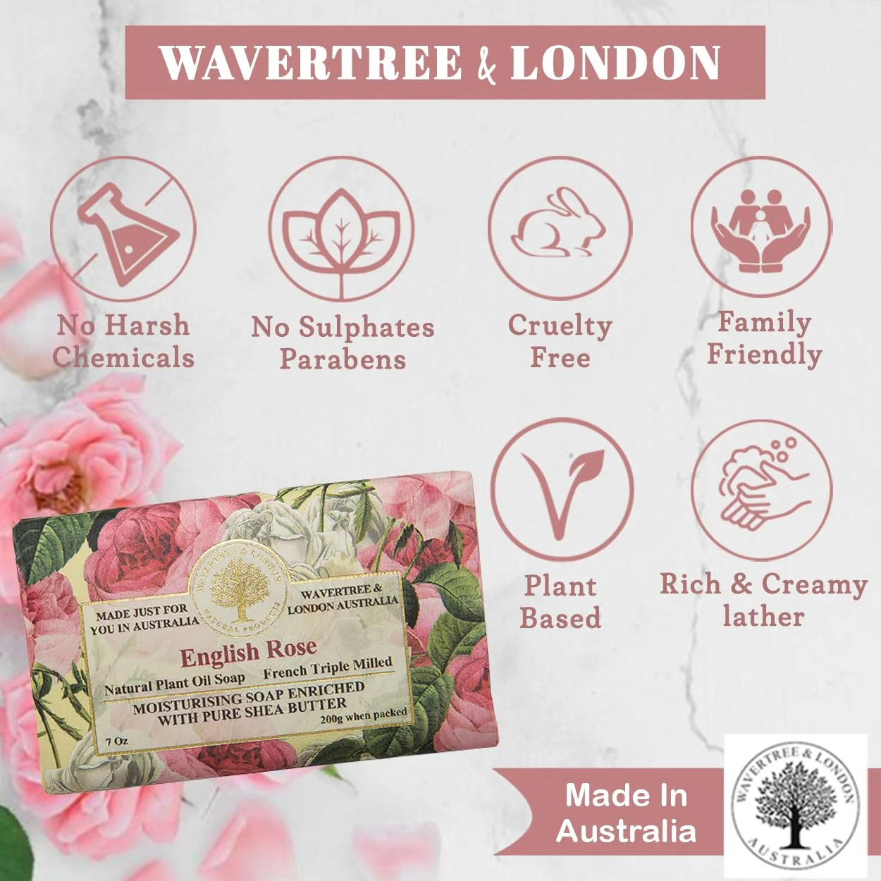 Wavertree & London English Rose Bar Soap