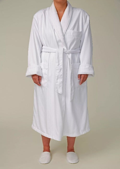 Monarch Cypress Plush Robe - White