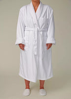 Monarch Cypress Plush Robe - White 