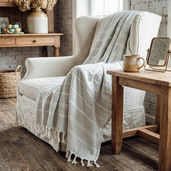 Gia Roma Haley Grey Turkish Beach/Bath Towel
