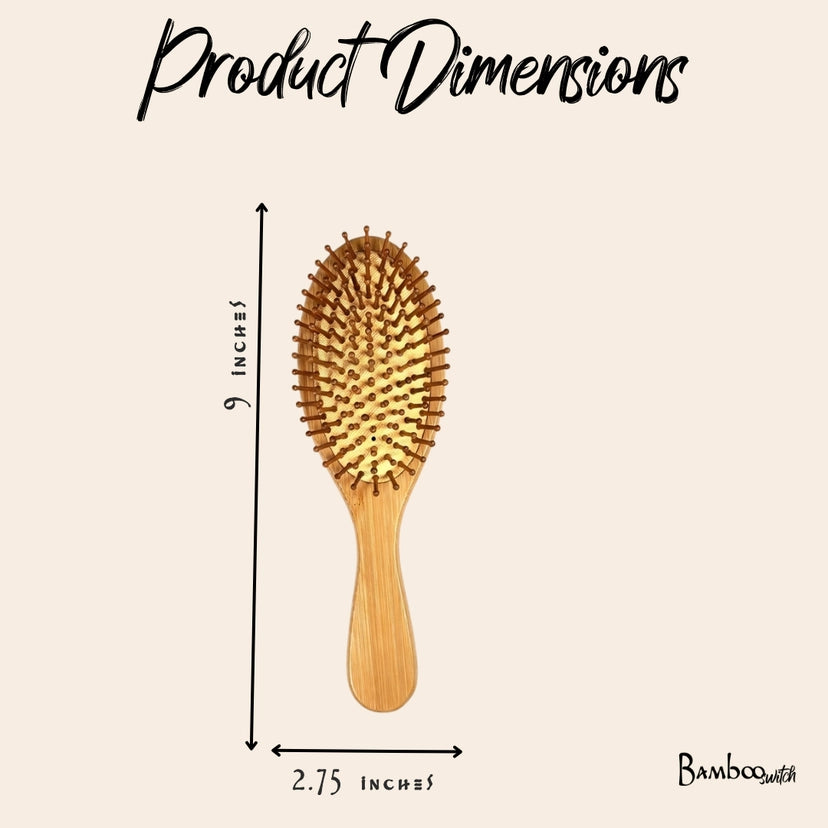 Bamboo Paddle Hairbrush - Round