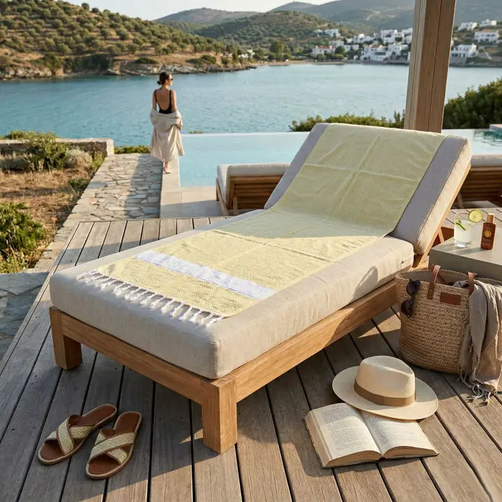Gia Roma Yellow Diamond Turkish Beach/Bath Towel