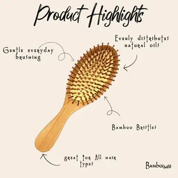 Bamboo Paddle Hairbrush - Round