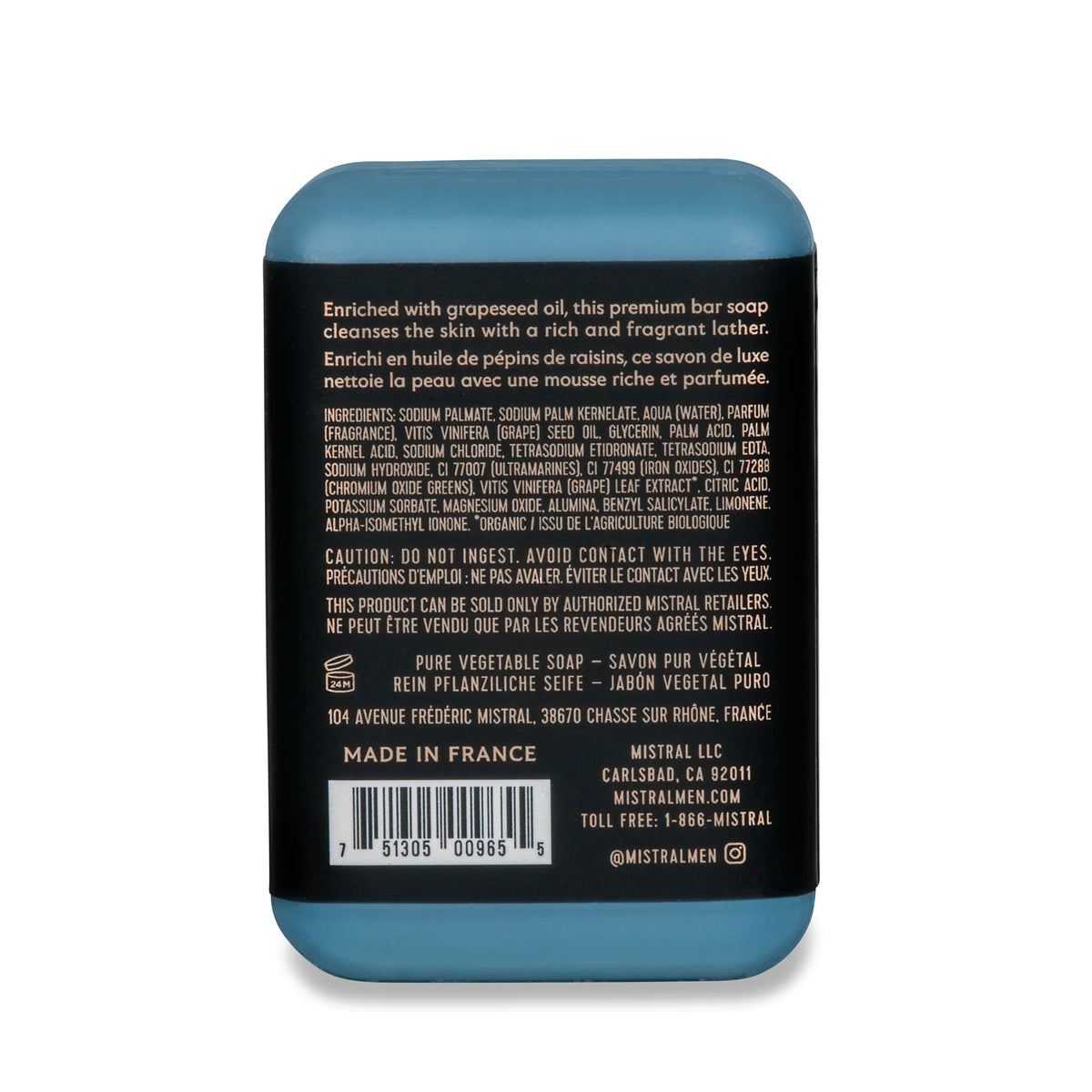 Mistral Men's Cedarwood Marine Travel Bar Soap