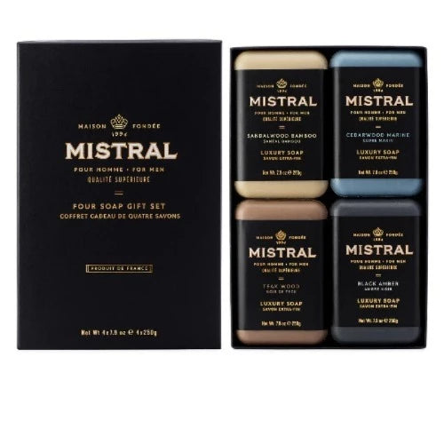 Mistral Men's 4 Soap Gift Set 