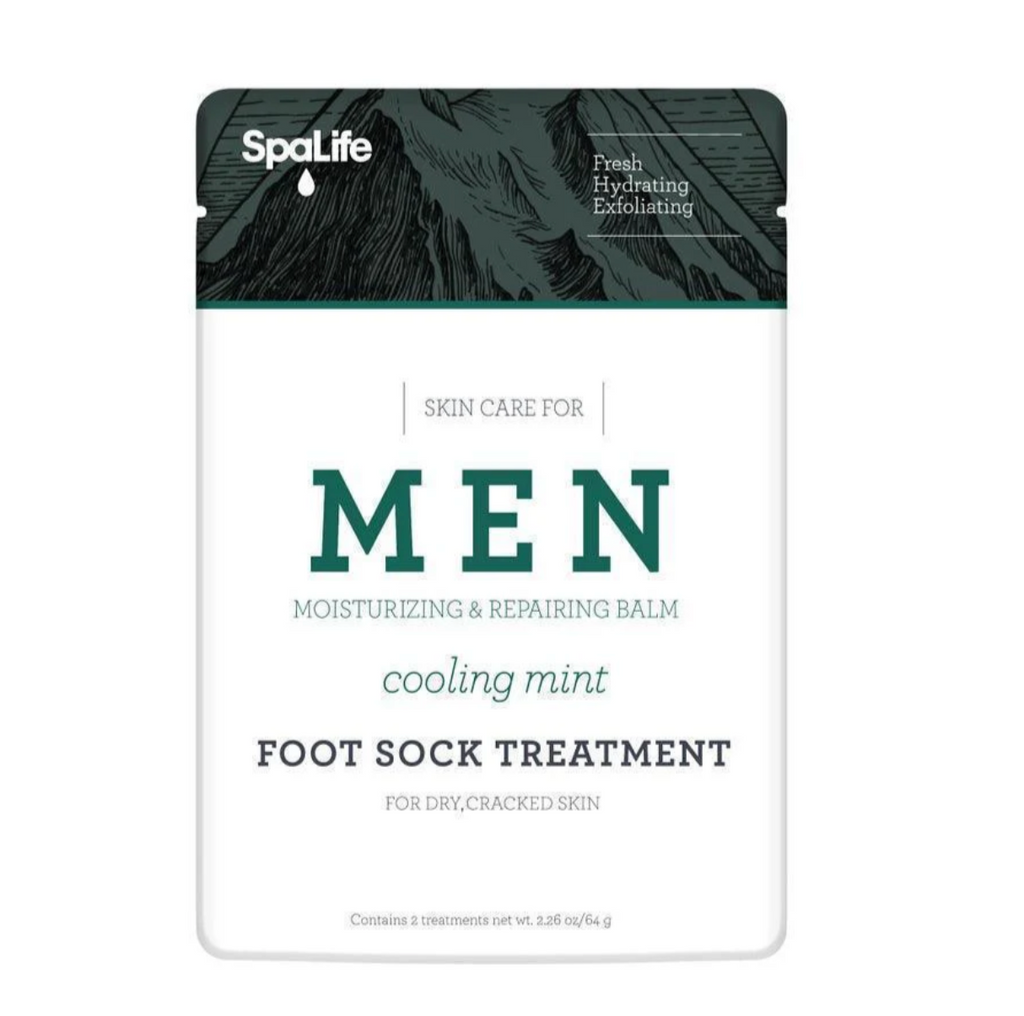 My Spa Life Men's Cooling Mint Moisturizing Foot Sock Treatment 