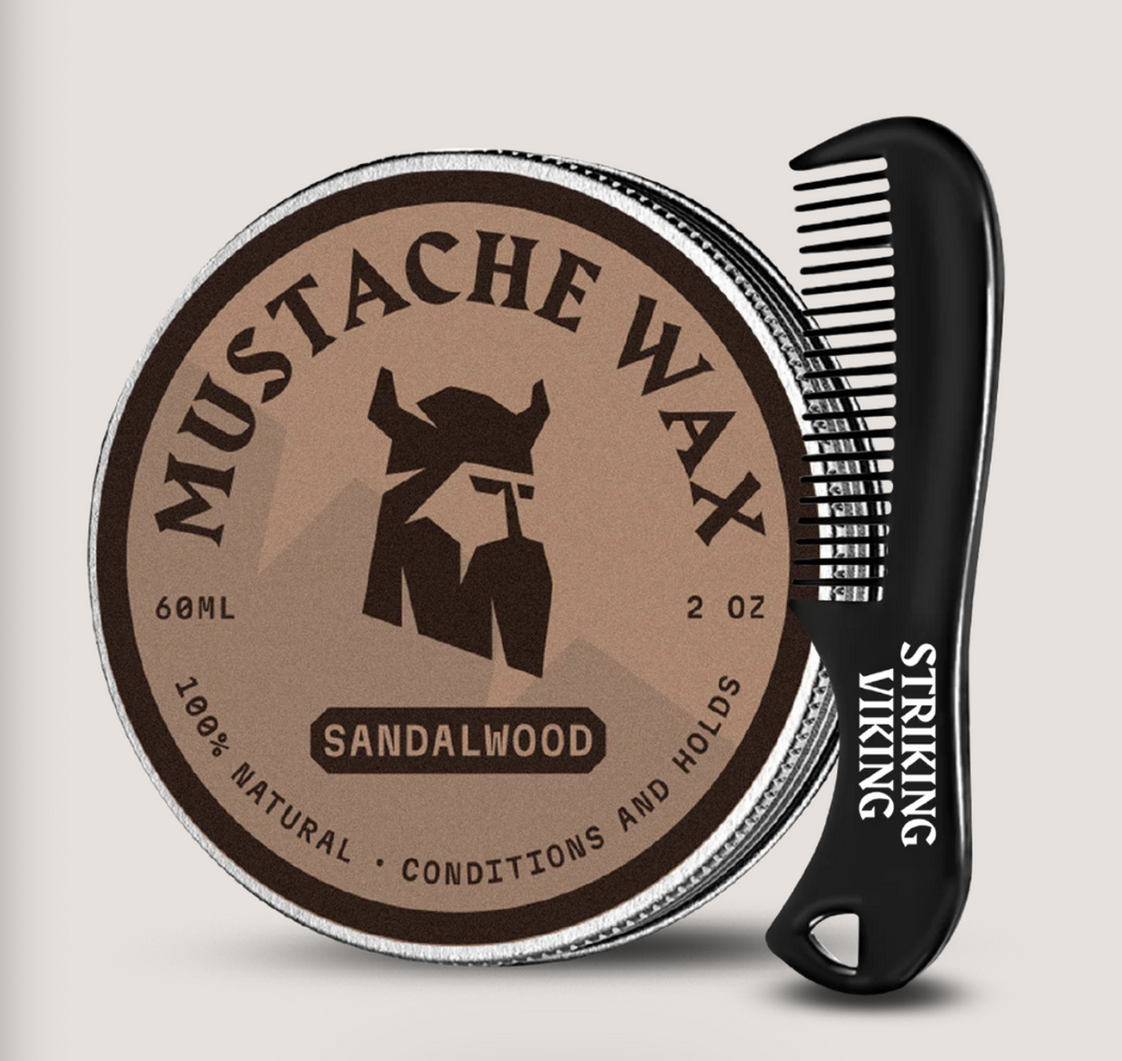Striking Viking Sandalwood Scented Mustache Wax & Comb 