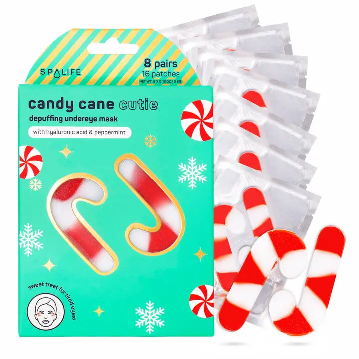 Candy Cane Under Eye Mask