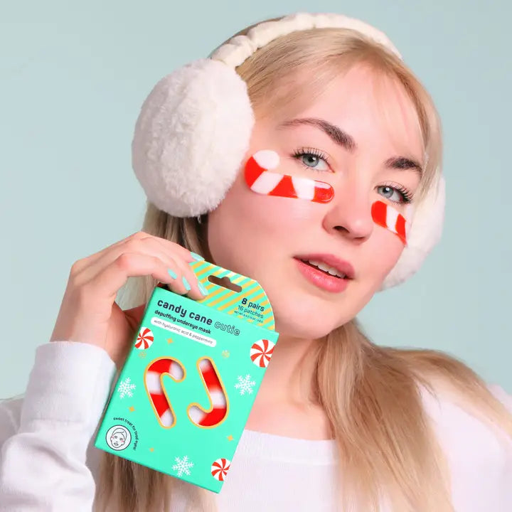 Candy Cane Under Eye Mask