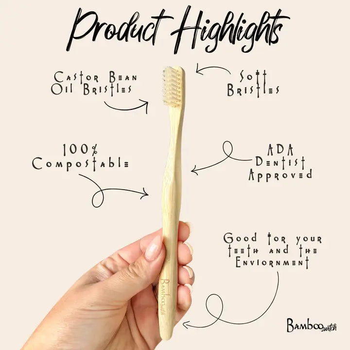 100% Compostable Bamboo Toothbrush