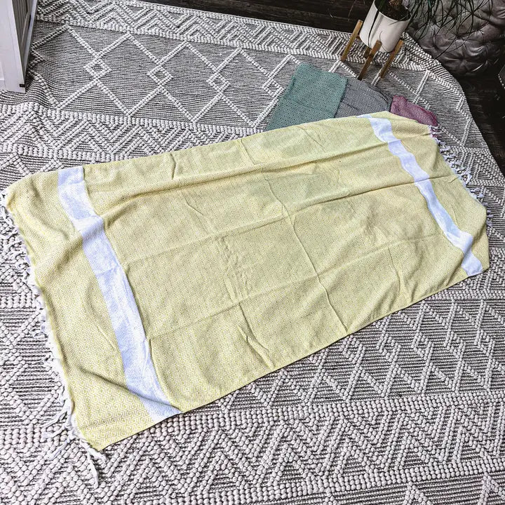 Gia Roma Yellow Diamond Turkish Beach/Bath Towel
