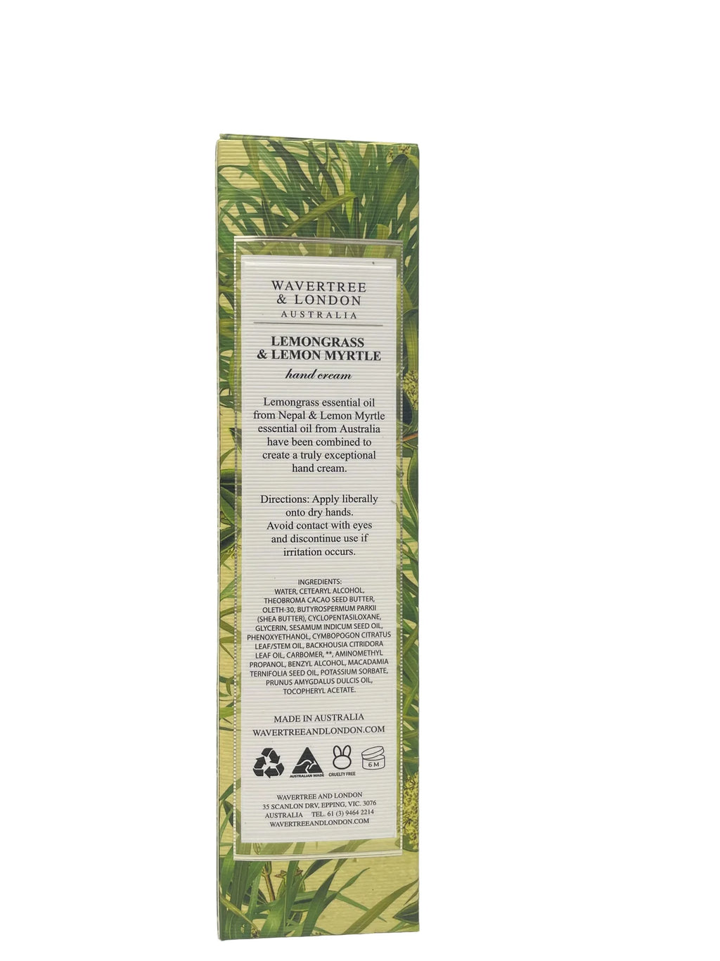 Wavertree & London Lemongrass and Lemon Myrtle Hand Cream