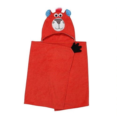 Zoochini Child Plush Terry Hooded Towel -Bosley the Bear 