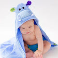 Zoochini Baby Plush Terry Hooded Towel - Henry the Hippo - The Soap Opera Company
