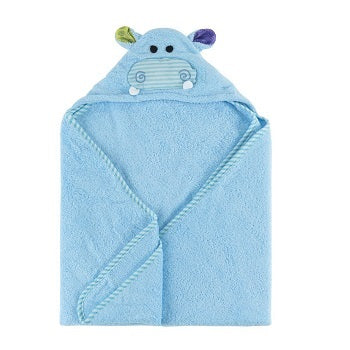 Zoochini Baby Plush Terry Hooded Towel - Henry the Hippo - The Soap Opera Company