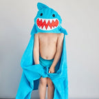 Zoochini Child Plush Terry Hooded Towel - Sherman the Shark - The Soap Opera Company