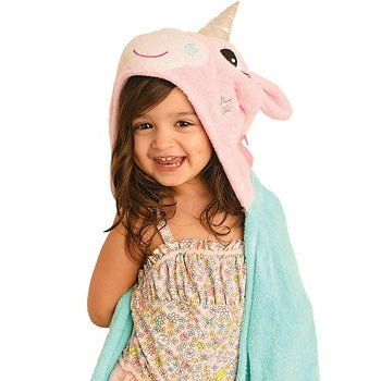 Zoochini Child Plush Terry Hooded Towel - Allie the Alicorn - The Soap Opera Company